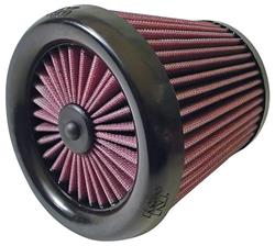 Air Filter Element, X-Stream XD, Round Taper, Clamp-On, Cotton Gauze, Oiled, Red, 4.50 in. OD, 2.44 in. ID, 6.13 in. Tall, Filtered Cap, Each