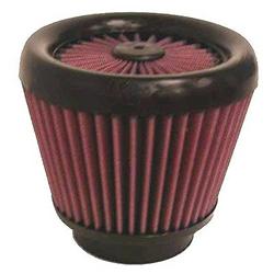 Air Filter Element, X-Stream, Conical Flange, Angled, 20 Degrees, Clamp-On, Cotton Gauze, Oiled, Red, 4.50 in. OD, 3.00 in. ID, 4.63 in. Tall, Each