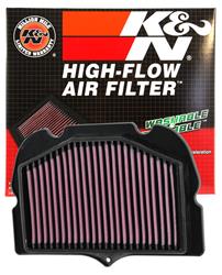 Air Filter Element, High-Flow, Cotton Gauze, Oiled, Red, Panel, 1.375 in. Tall, Suzuki, GSX1300R, Hayabusa, 1340cc, Each