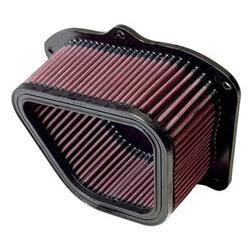 Air Filter Element, High-Flow, Cotton Gauze, Oiled, Red, Unique, 3.50 in. Tall, Suzuki, GSX1300R, Hayabusa, 1340cc, Each