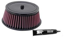 Air Filter Element, High-Flow, Cotton Gauze, Oiled, Red, Conical Taper, 6.31 in. OD, 5.13 in. ID, 3.00 in. Tall, Suzuki, DRZ400, KLX400, 398cc, Each