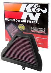 Air Filter Element, High-Flow, Cotton Gauze, Oiled, Red, Panel, 7.75 in. Long, 10.75 in. Wide, 0.75 in. Tall, Triumph, Tiger, 1050cc, Each