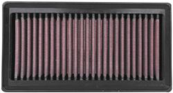 Air Filter Element, High-Flow, Cotton Gauze, Oiled, Red, Panel, 7.31 in. Long, 3.94 in. Wide, 1.03 in. Tall, Triumph, Scrambler, 1200cc, Each