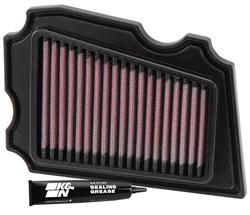 Air Filter Element, High-Flow, Cotton Gauze, Oiled, Panel, 6.44 in. Long, 4.50 in. Wide, 0.50 in. Tall, Yamaha, TW200, 196cc, Each