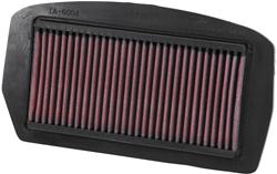 Air Filter Element, High-Flow, Cotton Gauze, Oiled, Panel, 10.63 in. Long, 5.19 on. Wide, 0.81 in. Tall, Yamaha, FZ6, Fazer, 600cc, Each