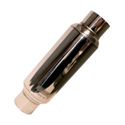 Muffler, Race Series, 2.5 in. Inlet/2.5 in. Outlet, 20 in. Length, Stainless Steel, Polished, Natural, Each