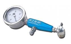 Shock Charging Manifold, Billet Aluminum, Blue Anodized, 0-400 psi Gauge Range, Each
