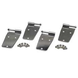 Door Hinges, Upper/Lower, Stainless Steel, Polished, No Mirror holes, Full Doors, Jeep, Set of 4