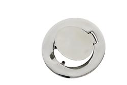 Fuel Door, Billet Gas Hatch, Round, Stainless Steel, Polished, Jeep, Each