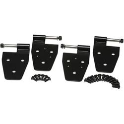 Door Hinges, Upper/Lower, Stainless Steel, Black Powdercoated, Jeep, Set of 4