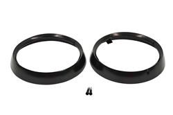 Light Bezel, Headlight, Stainless Steel, Black Powdercoated, Jeep, Pair