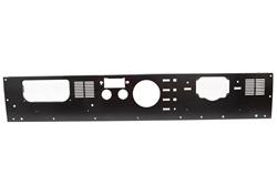 Dash Panel, Stainless Steel, Black Powdercoated, Jeep, with Radio Opening, Each