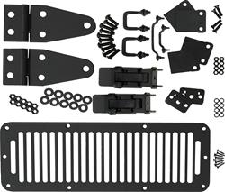 Hood Kit, Stainless Steel, Black Powdercoat, Jeep CJ5, CJ7, Scrambler, Wrangler