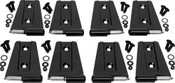 Door Hinges, Upper/Lower, Door Side, Stainless Steel, Black Powdercoated, Jeep, Unlimited, Set of 8