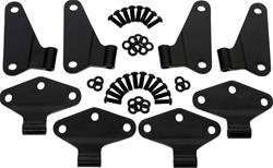 Door Hinges, Upper/Lower, Body Side, Stainless Steel, Black Powdercoated, Jeep, Unlimited, Set of 8