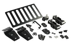 Hood Kit, Stainless Steel, Black Powdercoat, w/Bump Stops, Jeep Wrangler