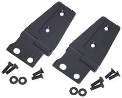 Hood Hinges, Stainless Steel, Black Powdercoated, Jeep, Pair