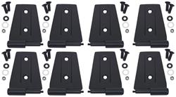 Door Hinges, Upper/Lower, Door Side, Stainless Steel, Black Powdercoated, Textured, Jeep, Unlimited, Set of 8