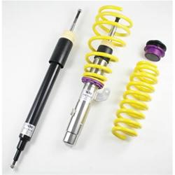 Coilover Kits, Street Comfort, 0.8 - 1.6 in. Lowered Front and Rear, Natural/Black Shocks, Yellow Powdercoated Springs, Audi, Kit