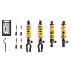 Coilover Kits, Variant 5 (V5), with Nose Lift, w/o Electronic Dampers, Front and Rear Shocks, Adjustable Valving, Steel, Zinc, Lamborghini, Set of 4