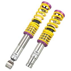 Coilover Kits, Variant 3, 0.8 - 1.7 in. Lowered Front, 0.4 - 1.4 in. Lowered Rear, Shocks, Yellow Powdercoated Springs, Volkswagen, Kit