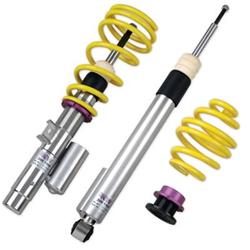 Coilover Kits, Variant 3, 1.2 - 2.3 in. Lowered Front, 0.9 - 2.1 in. Lowered Rear, Shocks, Yellow Powdercoated Springs, BMW, Kit