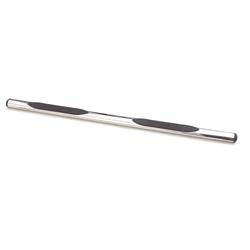 Nerf/Step Bar, 4 in. Straight Oval Tube, Stainless Steel, Polished, 4 Pad Quantity, Ram, Pair