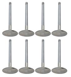 Valves, Exhaust, Stainless Steel, 1.880 in. Diameter, .371 in. Stem, 5.354 in. Length, Chevy, Set of 8