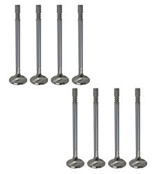 Valves, Exhaust, Stainless Steel, 30mm Diameter, .274 in. Stem, 116.50mm Length, Ford, Set of 8