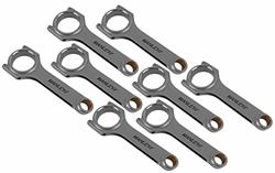 Connecting Rod, 4340 Steel, H-Beam, 6.657 in. Length, Bushed, Cap Screw, Ford, 5.4L/6.8L, Set of 8