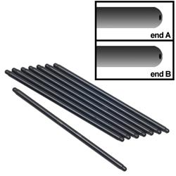 Pushrods, Chromoly Steel, Heat-Treated, 3/8 in. Diameter, 9.250 in. Length, Universal, Tapered, Set of 8