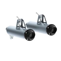 Mufflers, PowerTech 4, Slip-On, Round, Stainless Steel, Can-Am, Pair