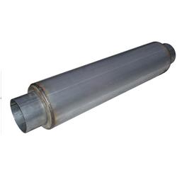 Muffler, 3.00 in. Center Inlet, 3.00 in. Center Outlet, 26.00 in. Overall length, Round, Aluminized Steel, Universal, Each