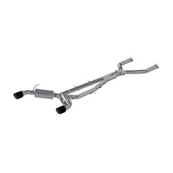 Exhaust System, Pro Series, Cat-Back, 304 Stainless Steel, Split Rear Exit, Natural, Carbon Fiber Tip, for Infiniti, Kit