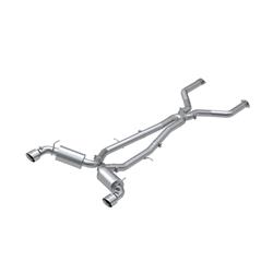 Exhaust System, Pro Series, Cat-Back, 304 Stainless Steel, Split Rear Exit, Natural, Polished Tip, for Infiniti, Kit