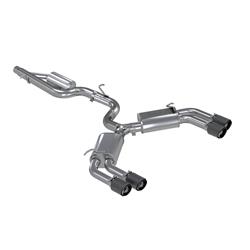 Exhaust System, Pro Series, Cat-Back, 304 Stainless Steel, Split Rear Exit, Natural, Carbon Fiber Tip, Audi, Kit