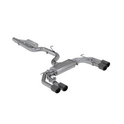 Exhaust System, Pro Series, Cat-Back, 304 Stainless Steel, Split Rear Exit, Natural, Carbon Fiber Tip, Audi, S3, Kit