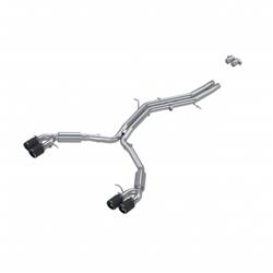 Exhaust System, Pro Series, Cat-Back, 304 Stainless Steel, Split Rear Exit, Natural, Carbon Fiber Tips, Audi, Kit