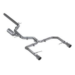 Exhaust System, Pro Series, Cat-Back, 304 Stainless Steel, Split Rear Exit, Natural, Black Tip, Volkswagen, Jetta GLI, Kit