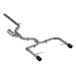 Exhaust System, Pro Series, Cat-Back, 304 Stainless Steel, Split Rear Exit, Natural, Carbon Fiber Tip, Volkswagen, Jetta GLI, Kit