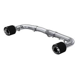 Exhaust System Kit, T304 Stainless Steel, 2.5 in. Axle- Back, Dual Split Rear with 5 in. O.D. Carbon Fiber Tips, Kit