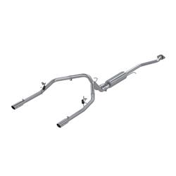 Exhaust System, Pro Series, Cat-Back, 304 Stainless Steel, Split Rear Exit, Natural, Carbon Fiber Tips, Chevrolet, GMC, Kit