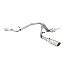 Exhaust System, XP Series, Cat-Back, 409 Stainless Steel, Split Side Exit, Natural, Polished Tip, Chevy, GMC, Pickup, Kit