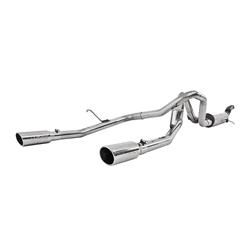 Exhaust System, XP Series, Cat-Back, 409 Stainless Steel, Split Rear Exit, Natural, Polished Tip, Chevy, GMC, 5.3L, Kit