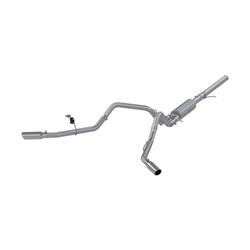 Exhaust System, XP Series, Cat-Back, 409 Stainless Steel, Split Rear/Split Side Exit, Natural, Polished Tip, Chevy, GMC, Kit