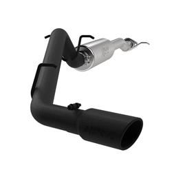 Exhaust System, Black Series, Cat-Back, Steel, Passenger Side Exit, Aluminized/Black, Black Tip, Chevy, GMC, Kit