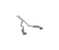 Exhaust System Kit, 2.5" Cat Back; Dual Rear; Quad Tips; AL.