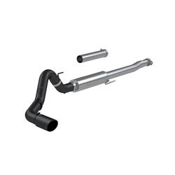 Exhaust System, Black Series, Cat-Back, Steel, Passenger Side Exit, Aluminized/Black, Black Tip, Ford, F-150, Kit