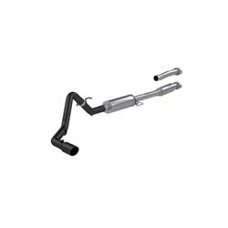 Exhaust System, Black Series, Cat-Back, Steel, Passenger Side Exit, Aluminized/Black, Black Tip, Ford, F-150, 2.7L, 3.5L, 5.0L, Kit