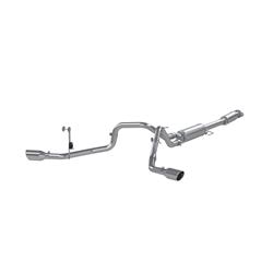 Exhaust System, XP Series, Cat-Back, 409 Stainless Steel, Split Side Exit, Natural, Polished Tip, Ford, F-150, 2.7L, 3.5L, 5.0L, Kit